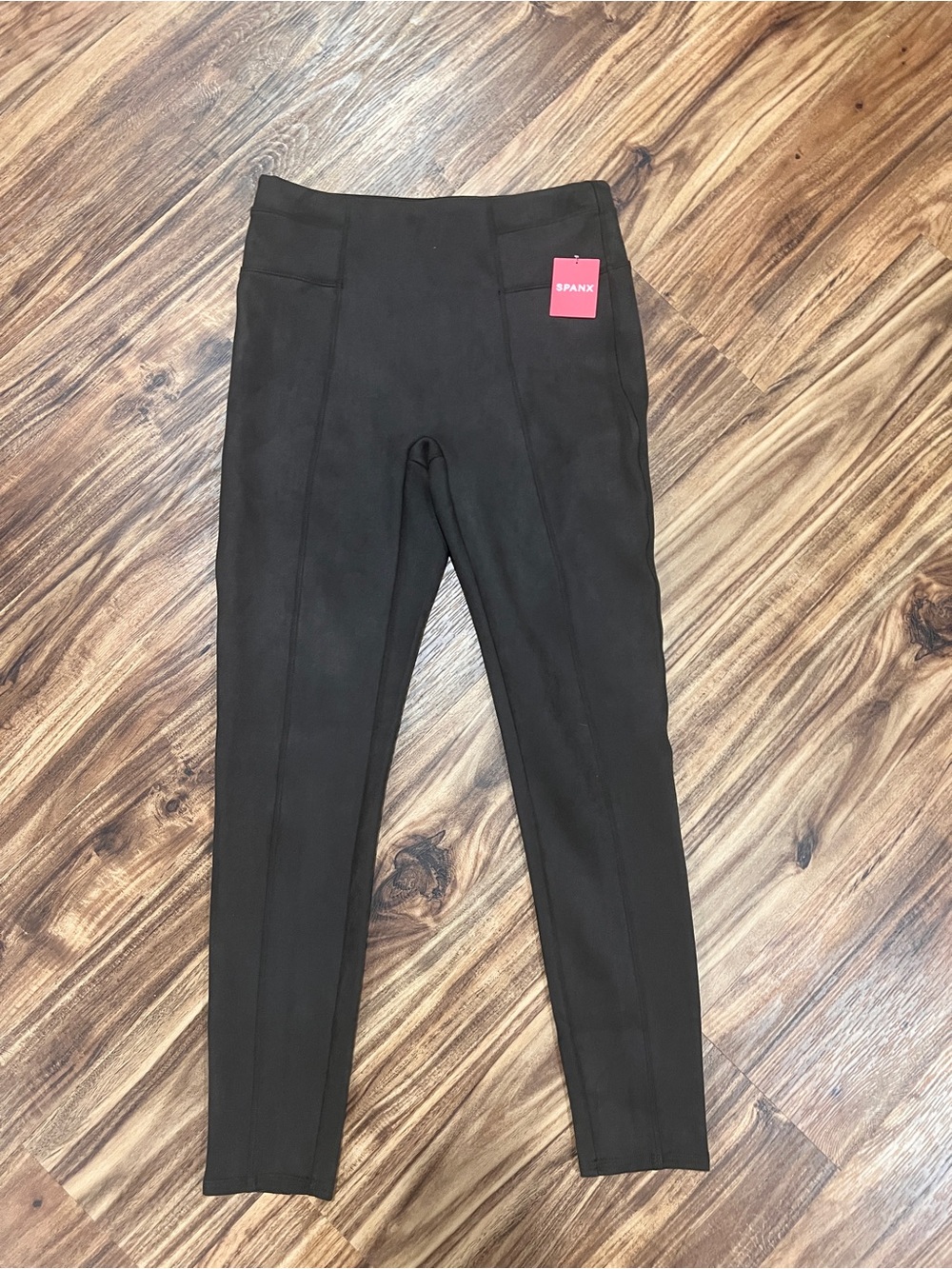 Spanx Faux Suede Leggings (Chocolate Brown, Size Medium)